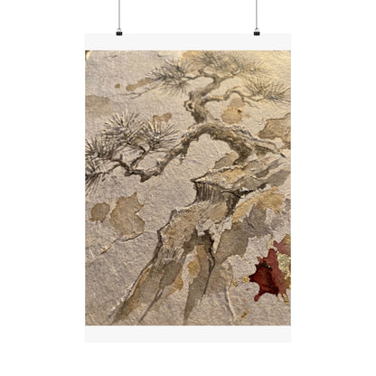 Pine Tree Winter Wall Art Print | Japandi Elegant Design