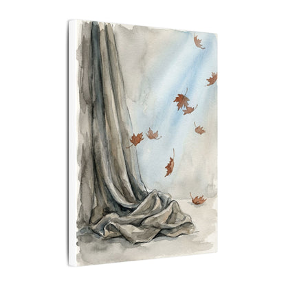 Ma Silk Drape Canvas Art - Japandi Watercolor