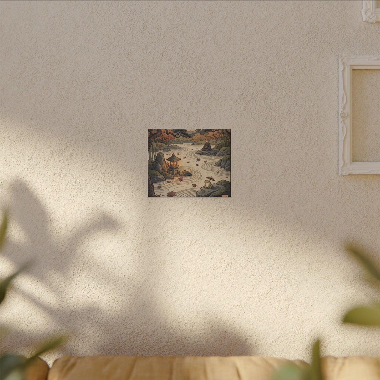 Rock Garden Autumn Canvas Art | Zen Serene Design