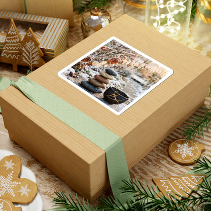 River Stones Winter Sticker | Kintsugi Philosophical Design