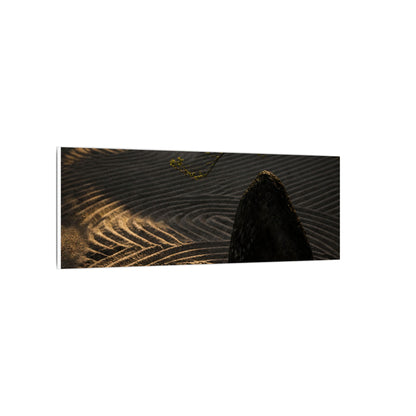 Ma Rock Garden Canvas Art - Dark Japandi Shadow Zen