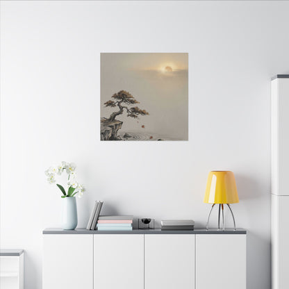 Pine Tree Canvas Art | Autumn Zen Karesansui Art