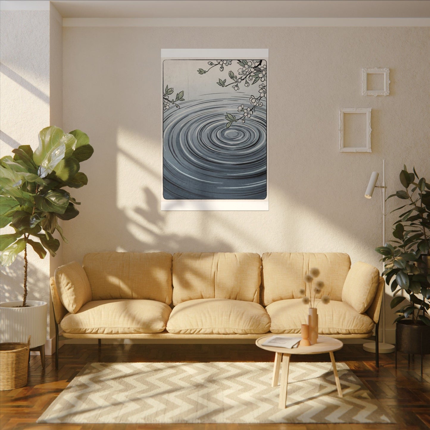 Calm Water Ripple Canvas Art - Ukiyo E Inspired Zen