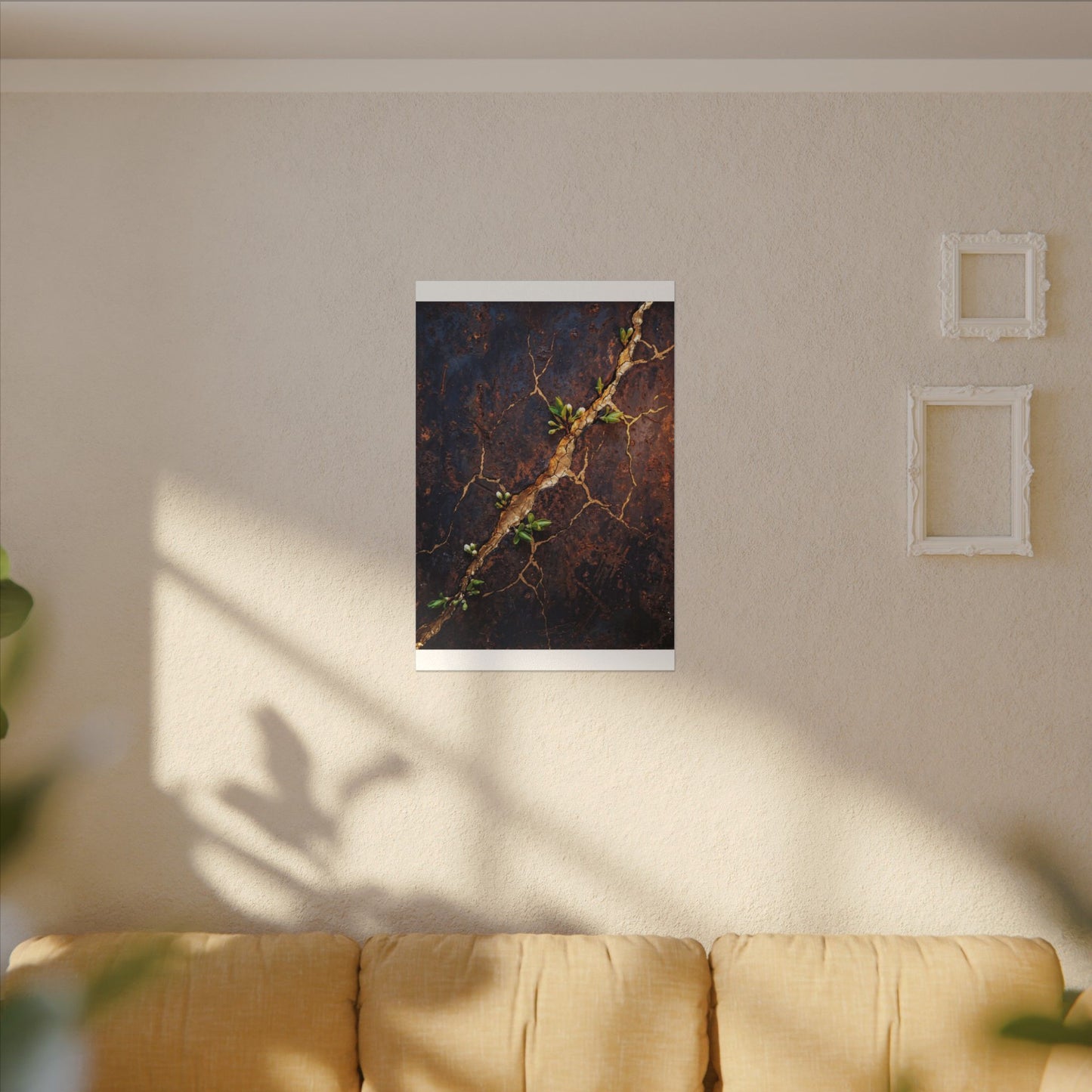 Rust Patina Spring Canvas Art | Kintsugi Resilient Design