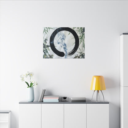 Zen Incense Smoke in Moonlight | Enso Canvas Art