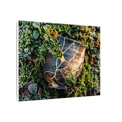 Artful Moss Close Up Canvas Art - Gold Repair Kintsugi
