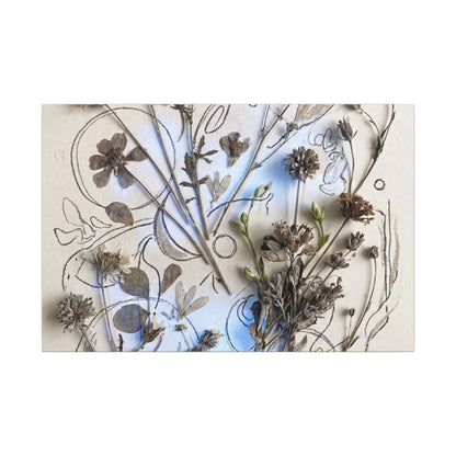 Dried Flowers Minimal Line Canvas Art | Elegant Japandi Art Art Print