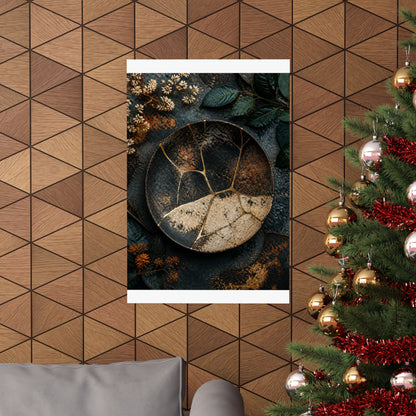 Kintsugi Rust Patina in Dawn | Gold Repair Wall Art Print