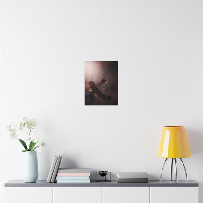 Moody Ink Brushstroke Canvas Art - Moody Minimal Dark Japandi