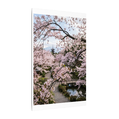 Fukinsei Cherry Blossom Canvas Art - Dark Japandi Moody Minimal