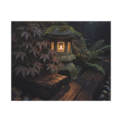 Moody Moonlit Garden Canvas Art - Shadow Zen Dark Japandi