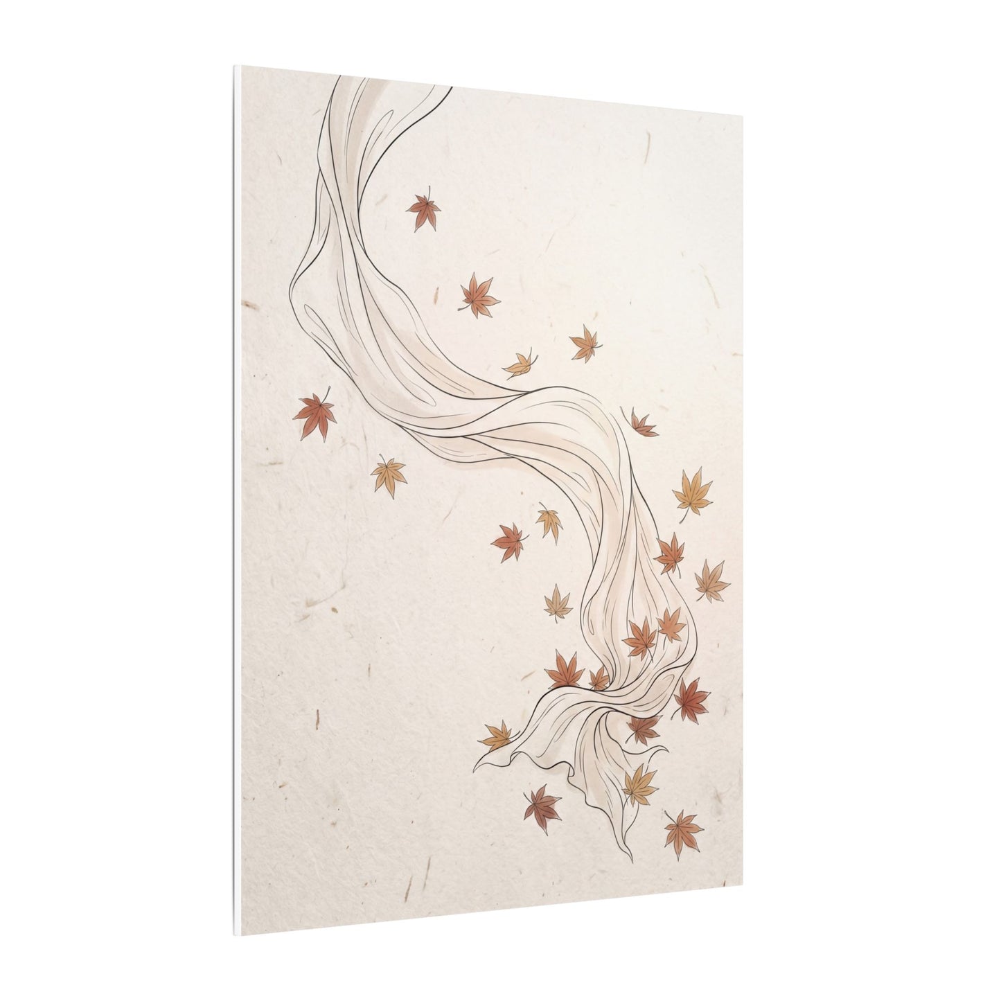 Japandi Silk Drape in Dawn | Minimal Line Canvas Art