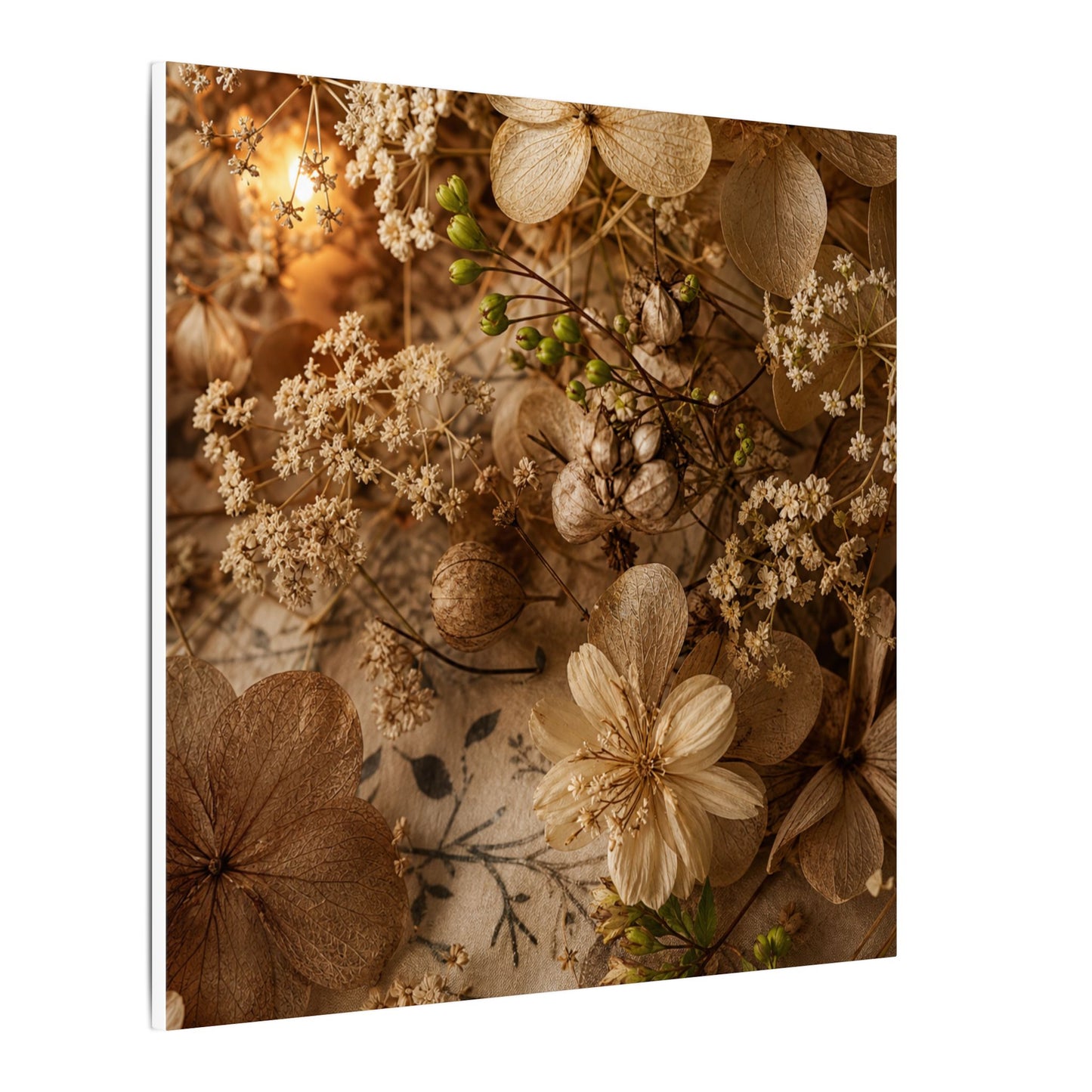 Spring Dried Flowers Japanese Pattern Canvas Art | Earthy Decor