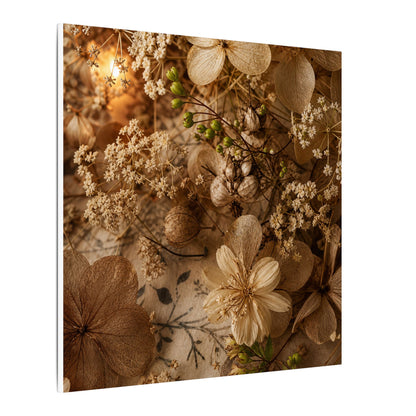 Spring Dried Flowers Japanese Pattern Canvas Art | Earthy Decor