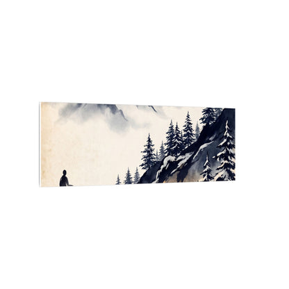 Mountain Mist Canvas Art | Winter Zen Ukiyo E Inspired Art