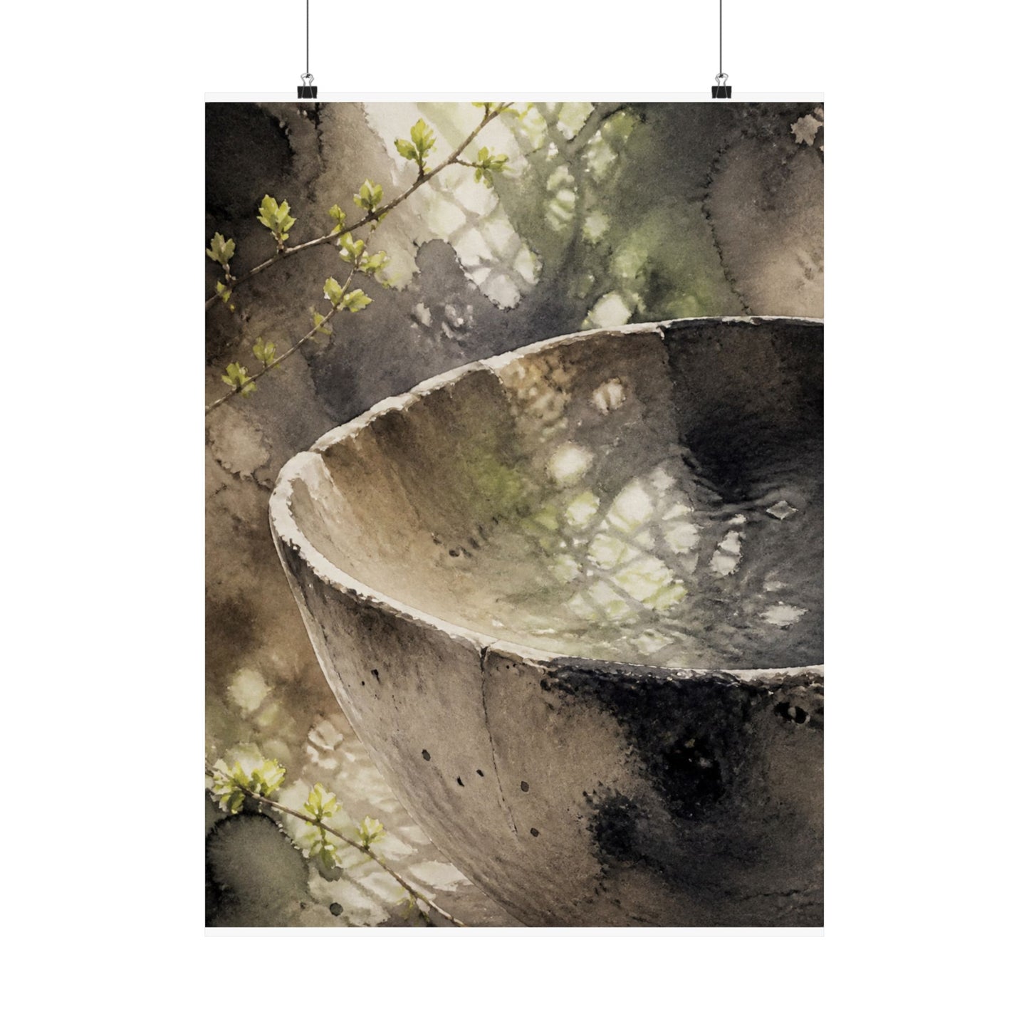 Ceramic Bowl Spring Wall Art Print | Japandi Cozy Design