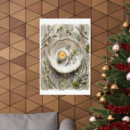 Spring Ceramic Bowl Watercolor Wall Art Print | Elegant Decor