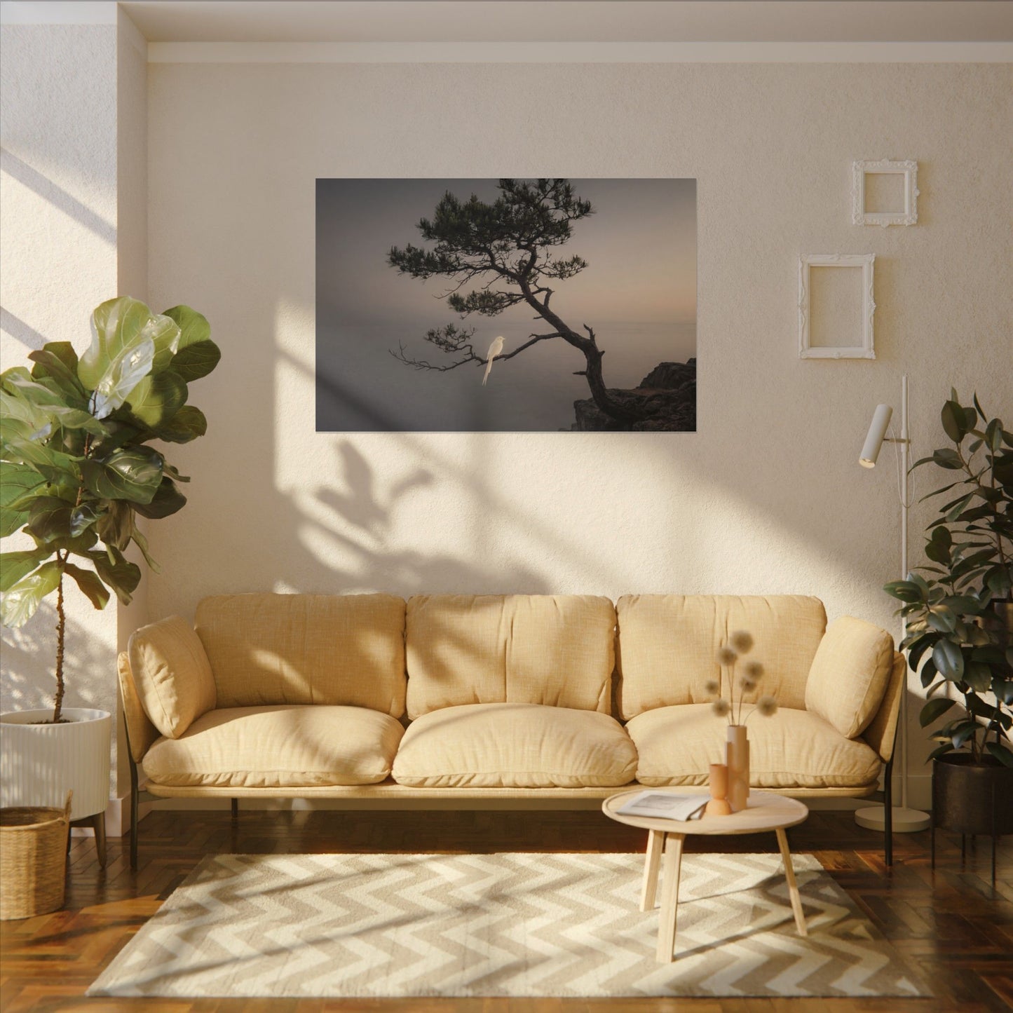 Dawn Pine Tree Canvas Art - Dark Japandi Datsuzoku