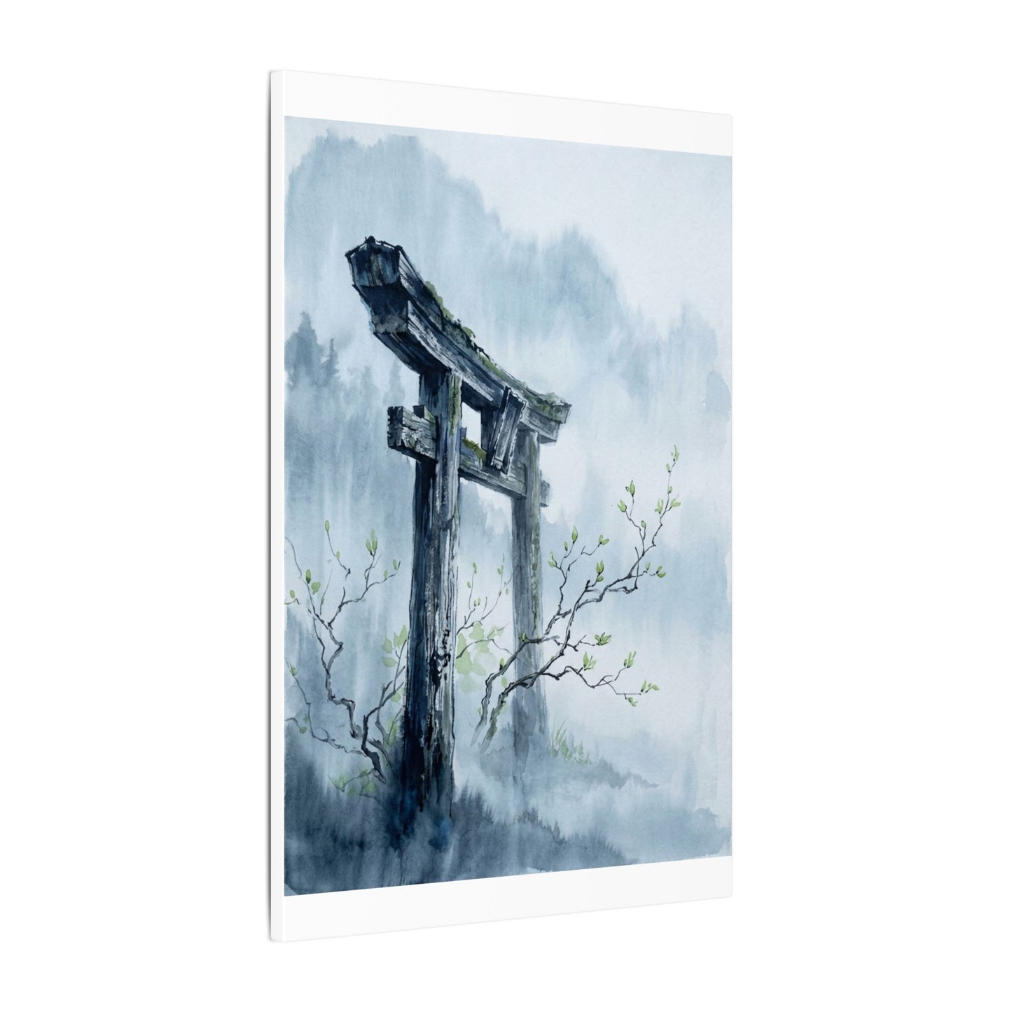 Torii Gate Canvas Art | Spring Zen Sumi E Art