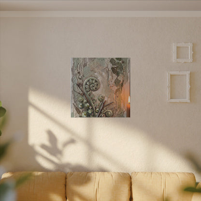 Datsuzoku Fern Unfurling Canvas Art - Japandi Texture
