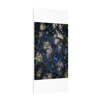 Cracked Earth Canvas Art | Spring Dark Japandi Moody Minimal Art