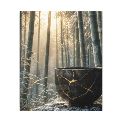 Fukinsei Bamboo Grove Canvas Art - Kintsugi Gold Repair