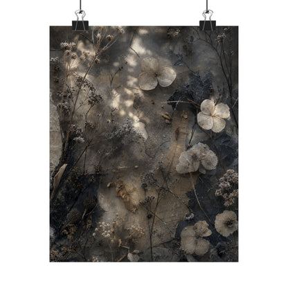 Mono No Aware Dried Flowers Wall Art Print - Japandi Texture