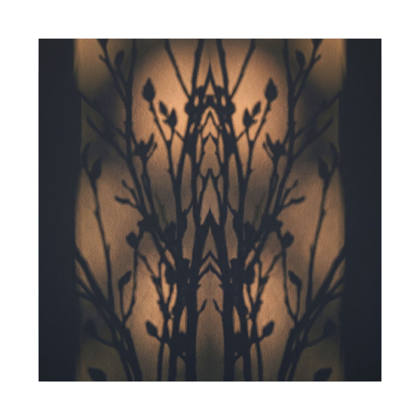 Dark Japandi Shadow Play in Golden Hour | Shadow Zen Canvas Art