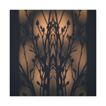 Dark Japandi Shadow Play in Golden Hour | Shadow Zen Canvas Art