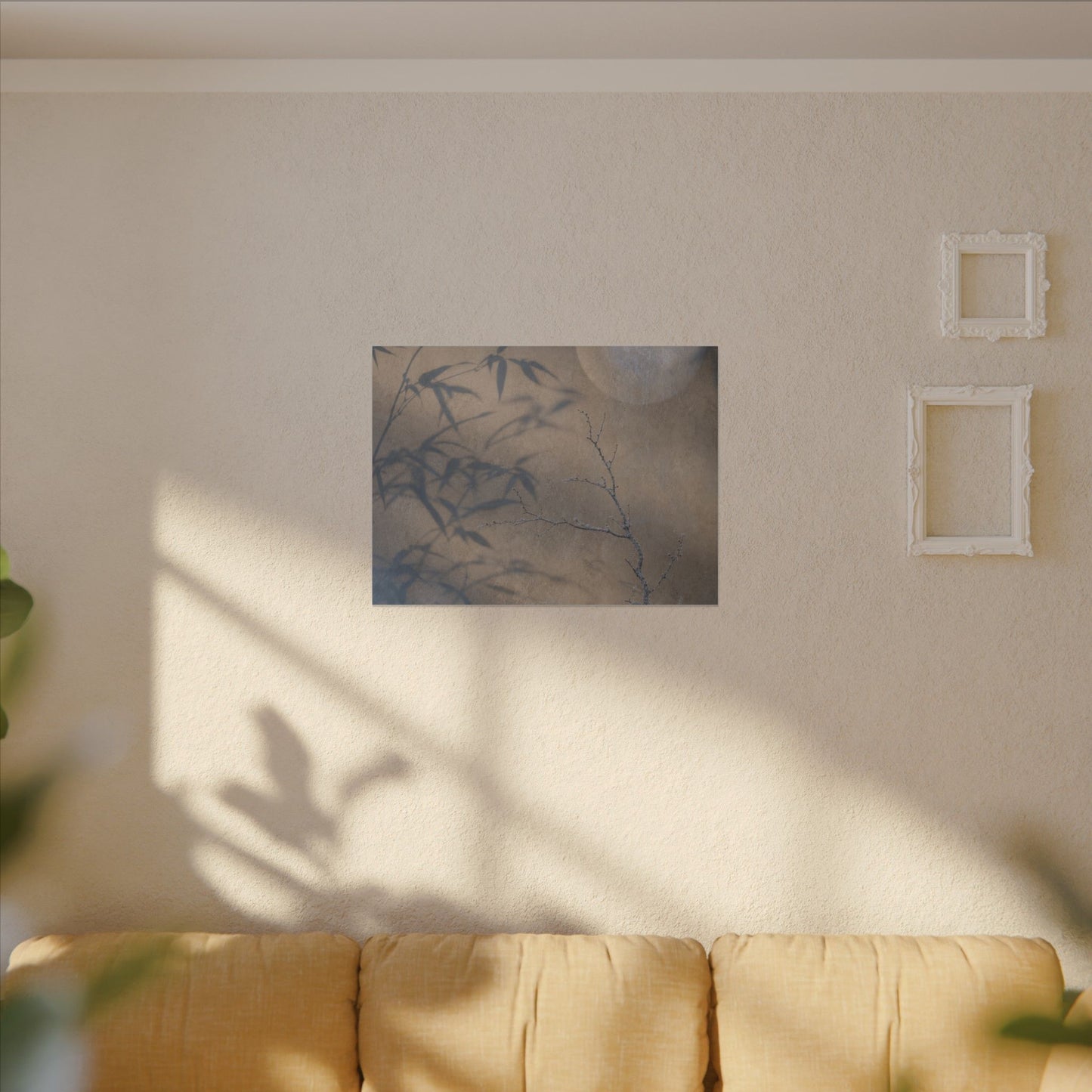 Shadow Play Canvas Art | Winter Japandi Japanese Pattern Art