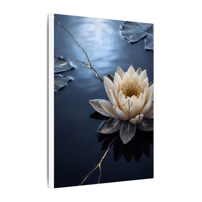 Beautiful Lotus Flower Canvas Art - Gold Vein Kintsugi