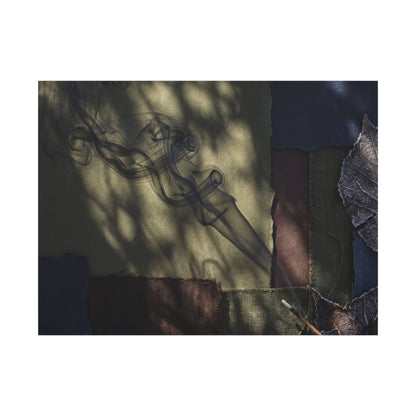 Ma Incense Smoke Canvas Art - Dark Japandi Dark Texture