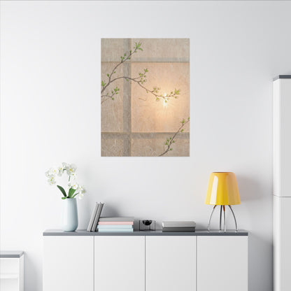 Shoji Screen Canvas Art | Spring Japandi Minimal Line Art