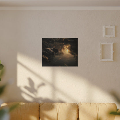 Winter Koi Pond Shadow Zen Canvas Art | Bold Decor