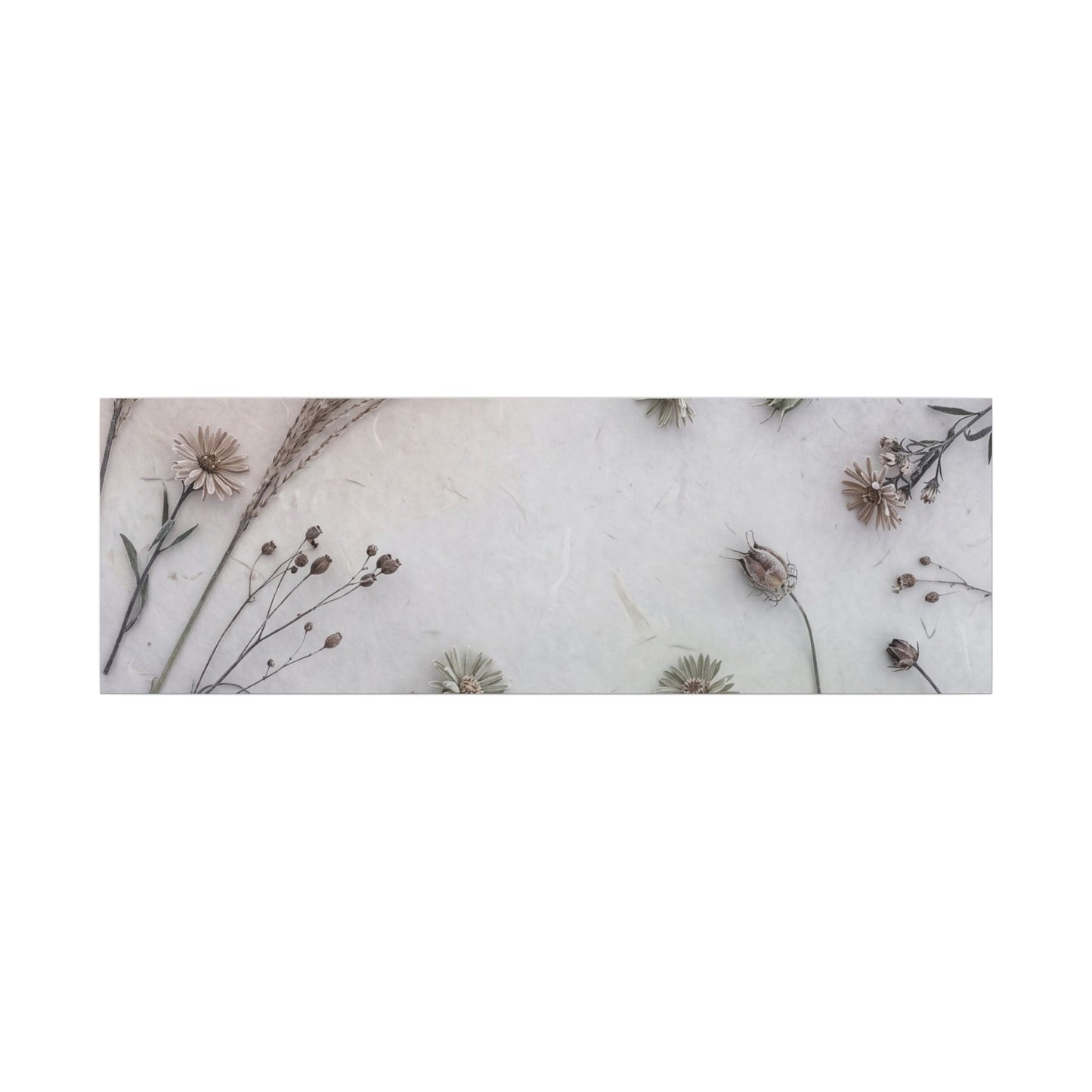 Dried Flowers Japanese Pattern Canvas Art | Elegant Japandi Art