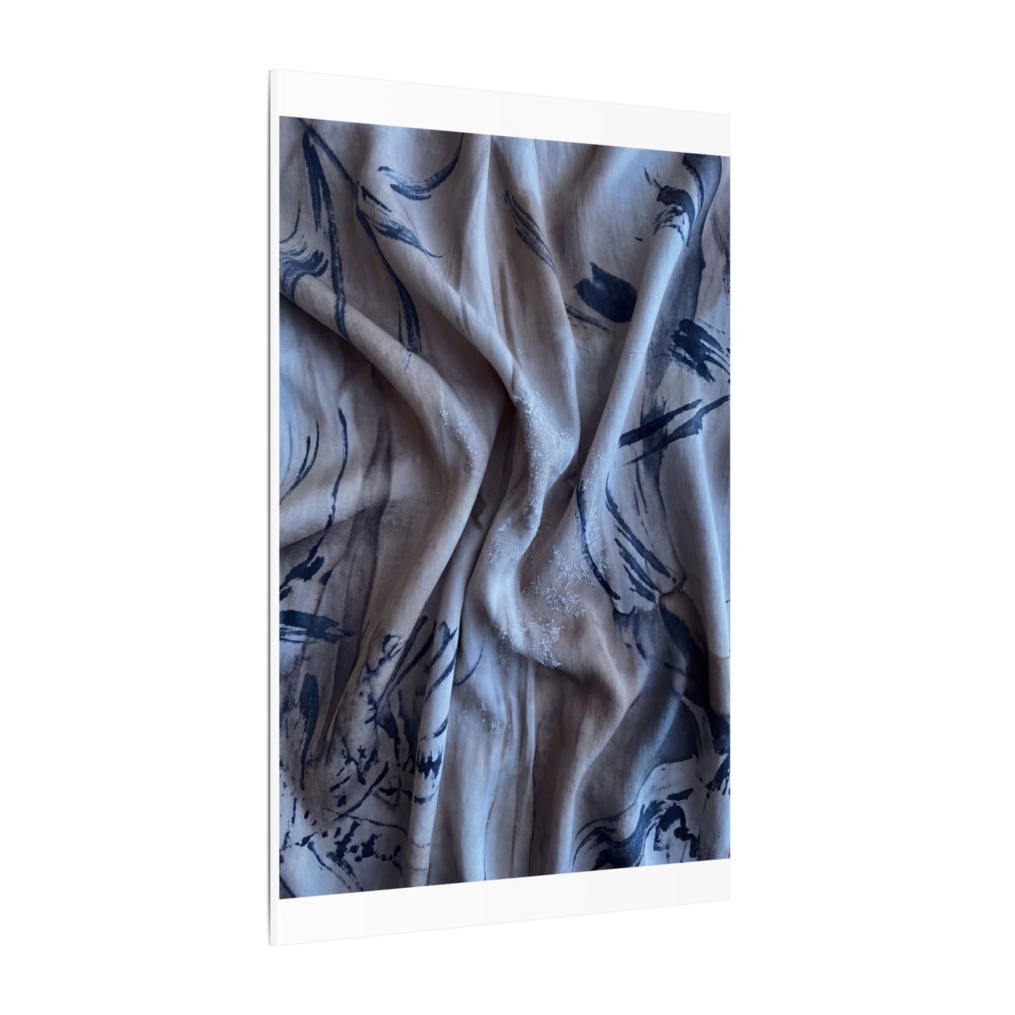 Silk Drape Winter Canvas Art | Japandi Earthy Design
