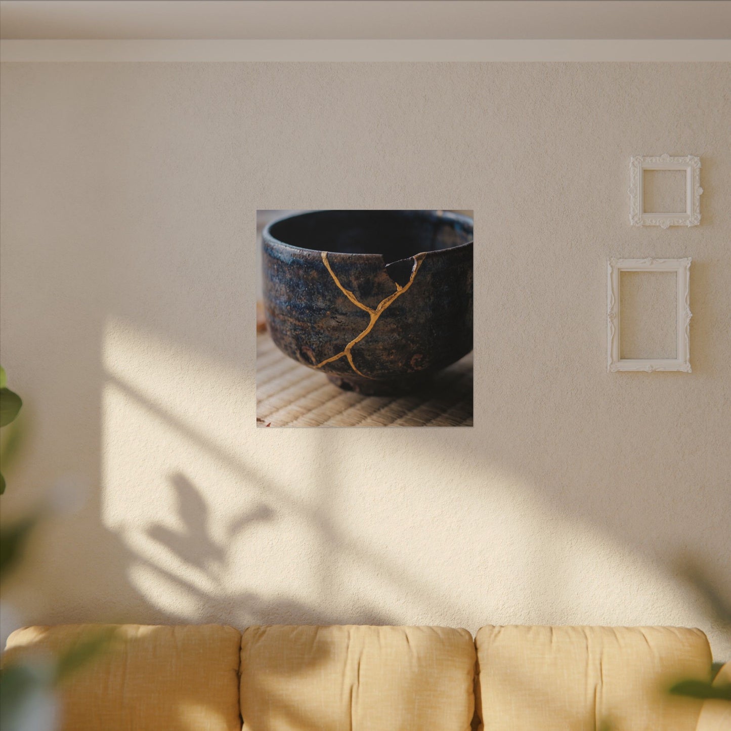 Tea Ceremony Autumn Canvas Art | Kintsugi Healing Design