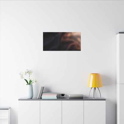 Dark Japandi Silk Drape in Dawn | Shadow Zen Canvas Art