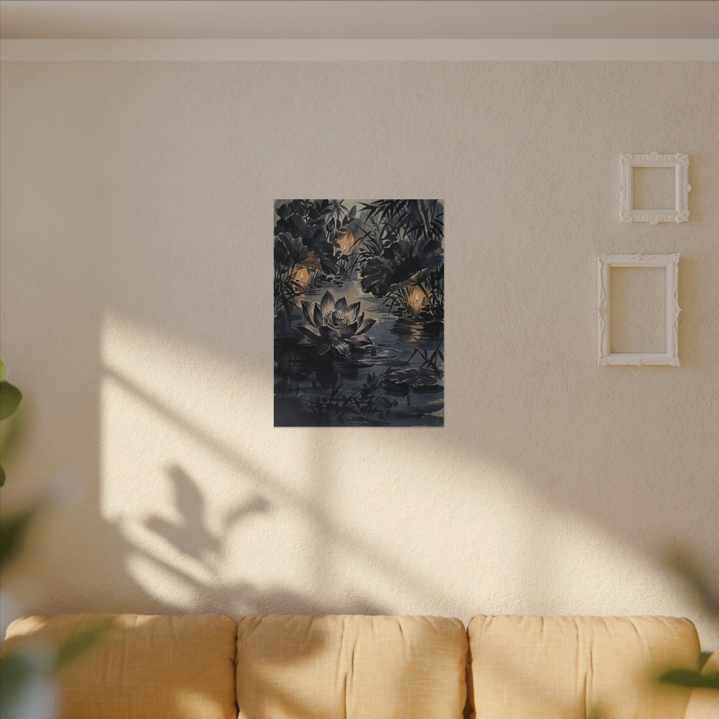 Fukinsei Lotus Flower Canvas Art - Zen Sumi E