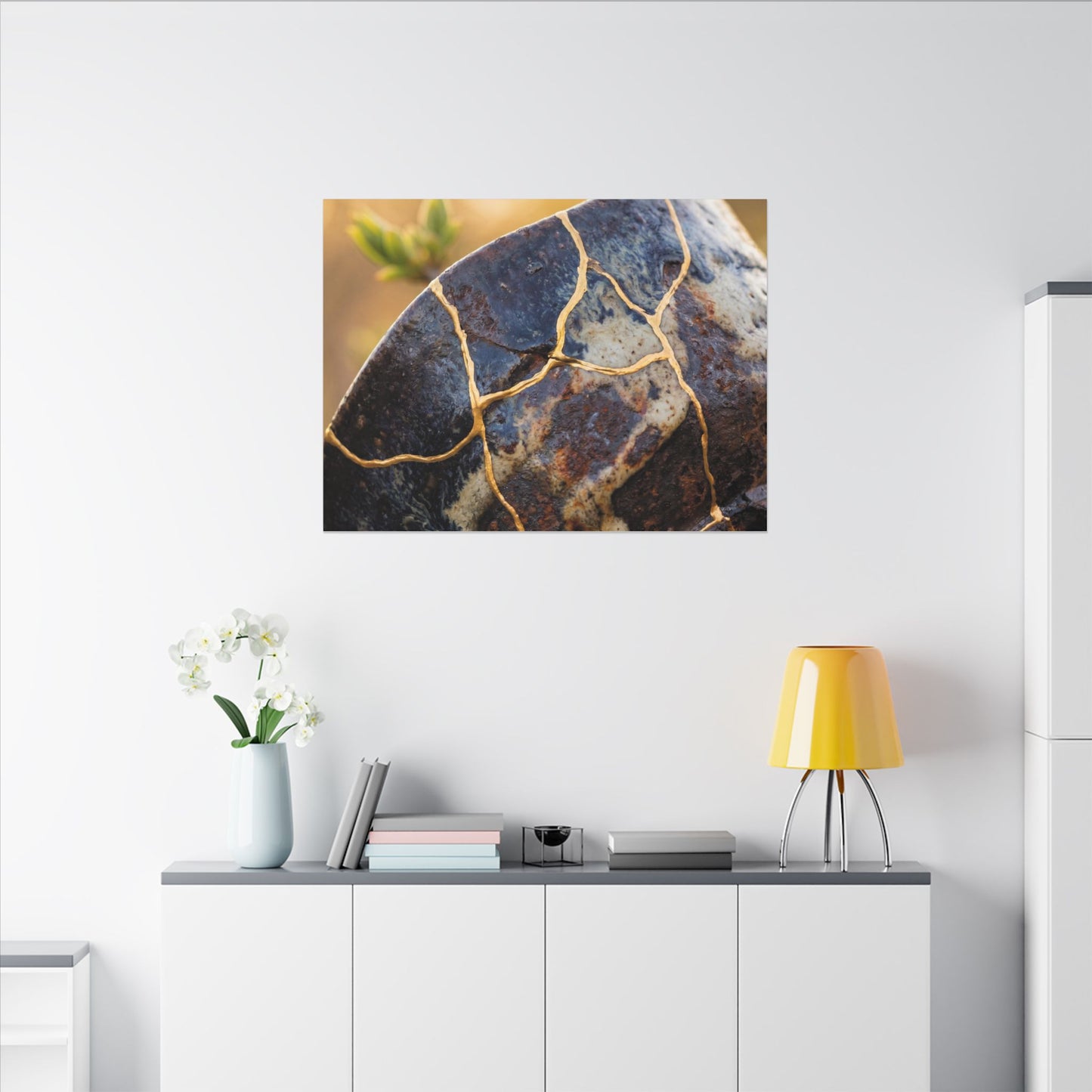 Fukinsei Rust Patina Canvas Art - Kintsugi Gold Repair