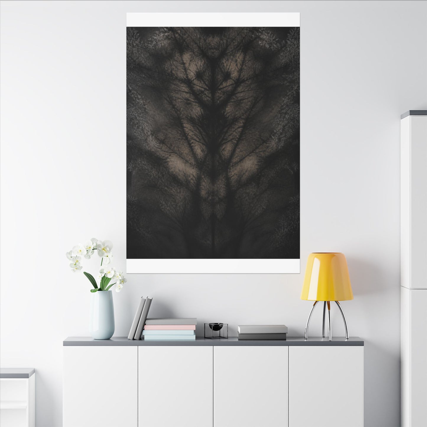 Seijaku Shadow Play Canvas Art - Dark Japandi Charcoal Ink