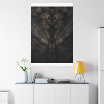 Seijaku Shadow Play Canvas Art - Dark Japandi Charcoal Ink