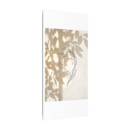 Warm Shoji Screen Canvas Art - Minimal Line Japandi