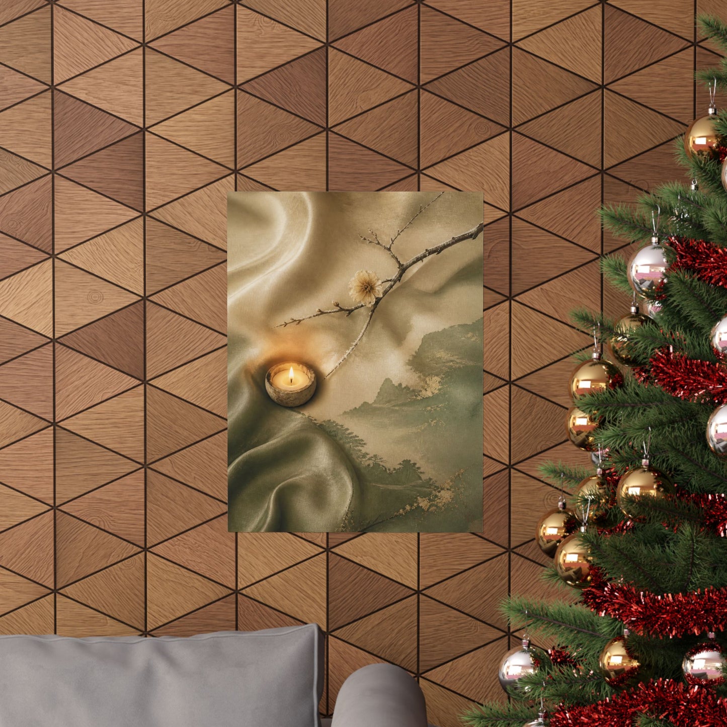 Candlelight Silk Drape Wall Art Print - Japandi Ma