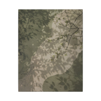 Neutral Shadow Play Canvas Art - Japanese Pattern Japandi