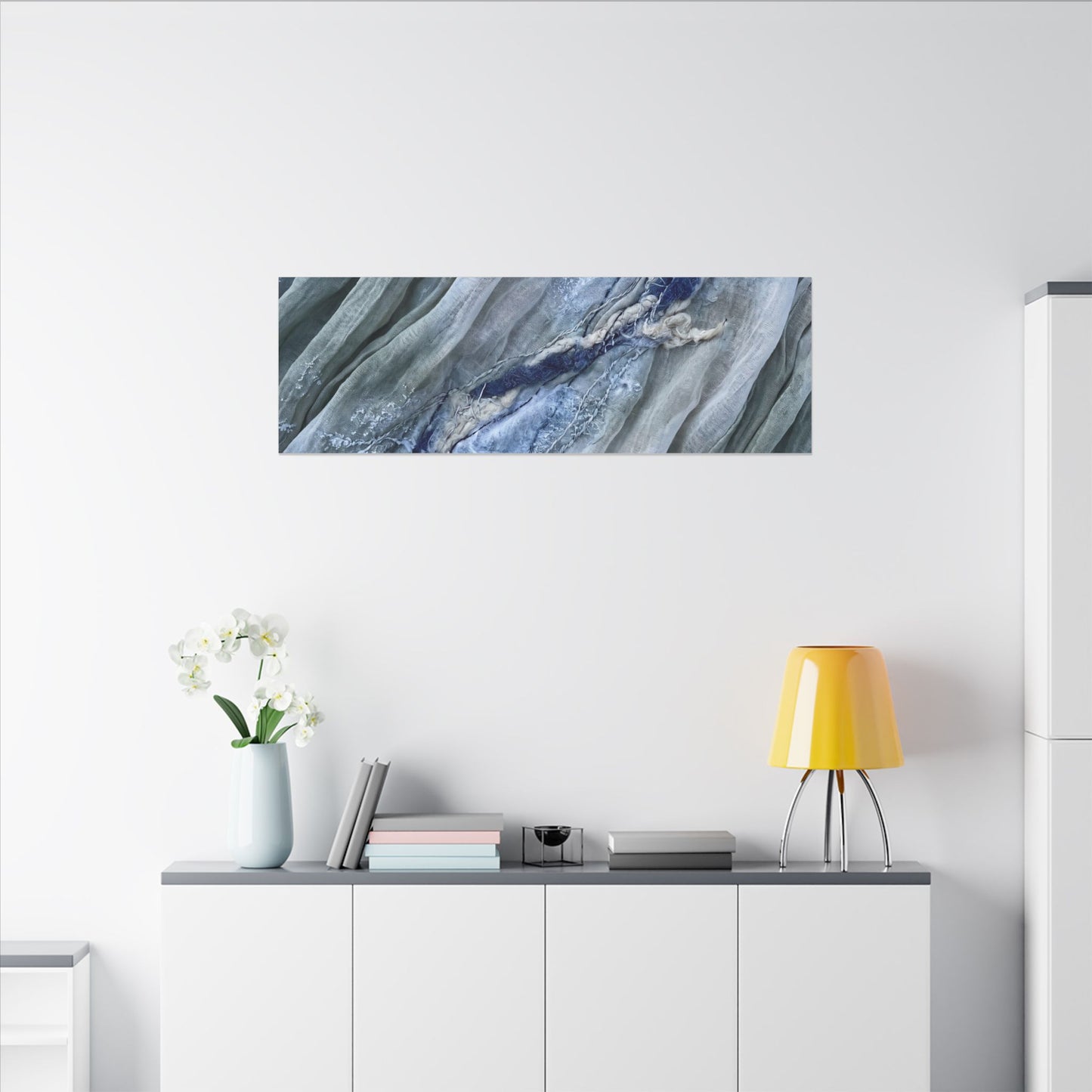Moonlight Silk Drape Canvas Art - Japandi Mono No Aware