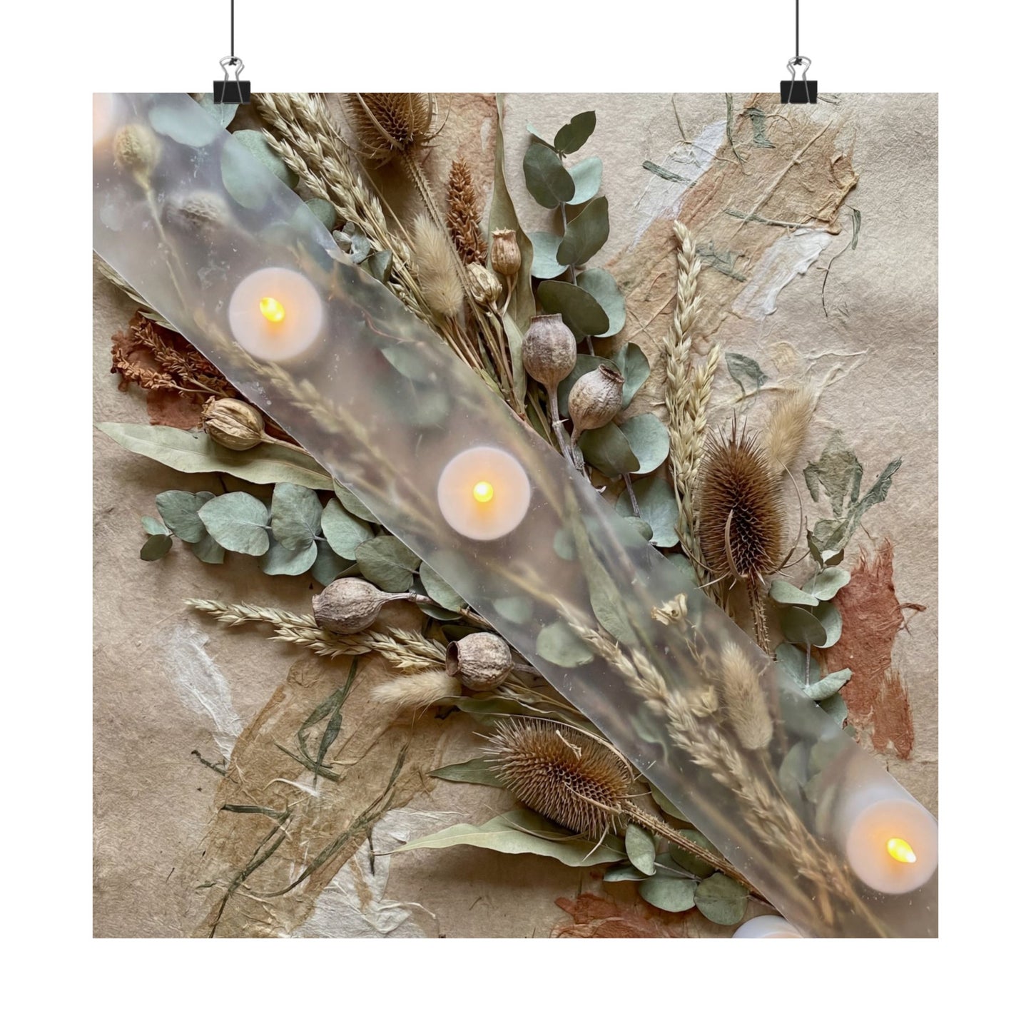 Dried Flowers Wall Art Print | Winter Japandi Texture Art