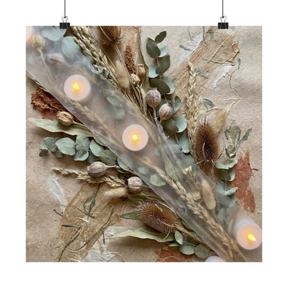 Dried Flowers Wall Art Print | Winter Japandi Texture Art