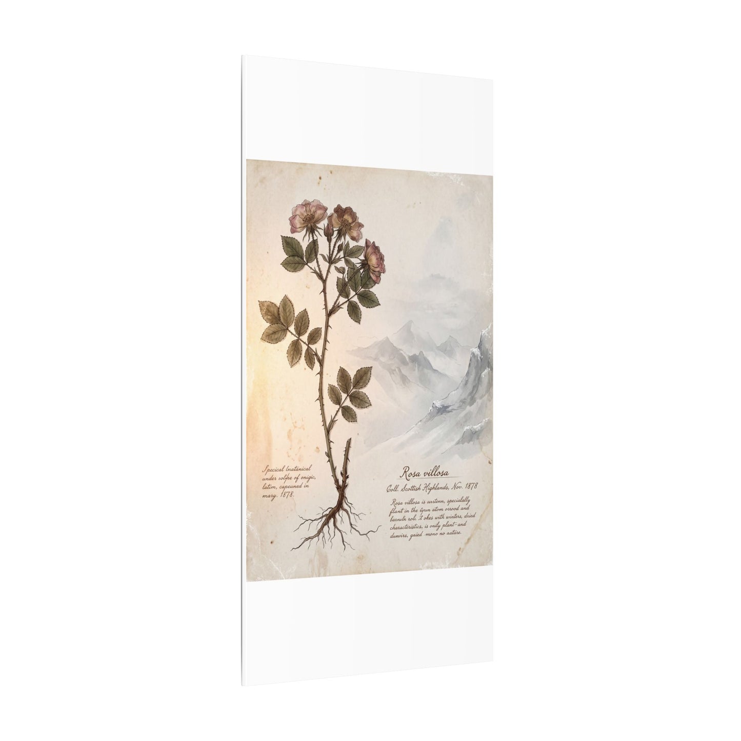 Winter Mountain Mist Herbarium Canvas Art | Earthy Decor