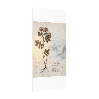 Winter Mountain Mist Herbarium Canvas Art | Earthy Decor